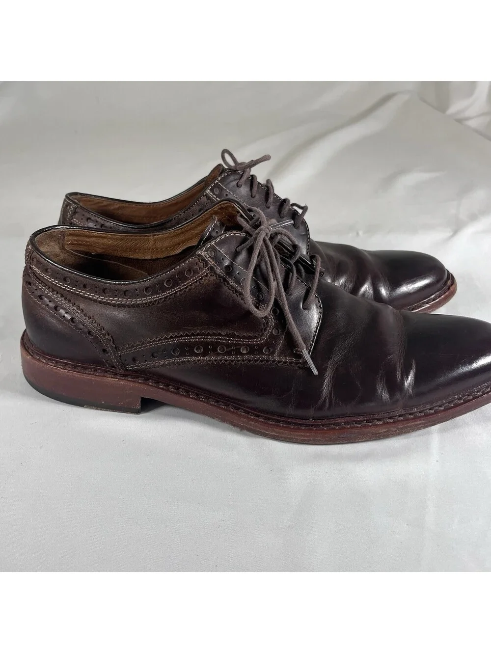 Johnston & Murphy Brown Leather Oxford Dress Shoes Men's 10